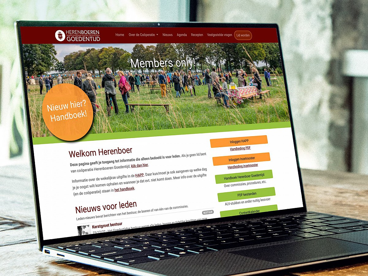 Webdesign Tilburg: Ledenpagina Herenboeren Goedentijd